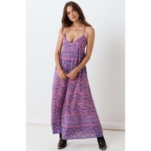 Spell & The Gypsy Collective Journey Strappy Maxi Dress Mulberry Size Small